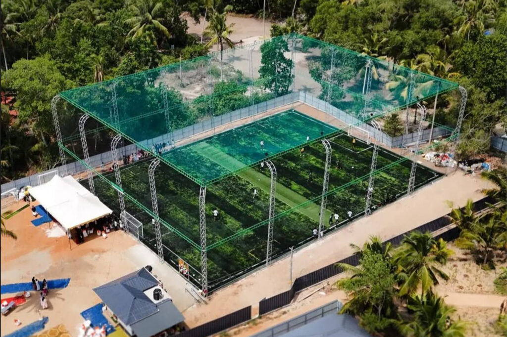 Artificial turf field construction