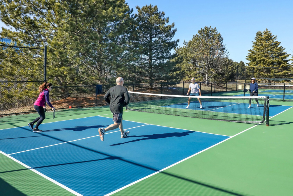 Pickleball court installation with durable sports surfacing